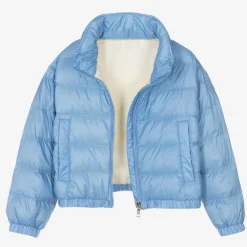 Moncler Enfant Girls Blue Down Padded Musa Jacket Outlet