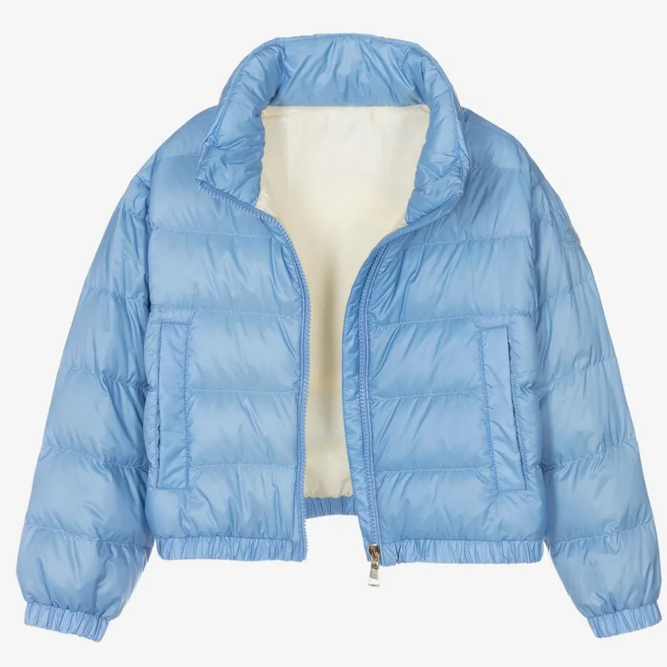 Moncler Enfant Girls Blue Down Padded Musa Jacket Outlet