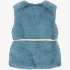Mayoral Girls Blue Faux Fur Gilet New