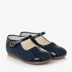 Sevva Girls Blue Faux Patent Leather Shoes Outlet