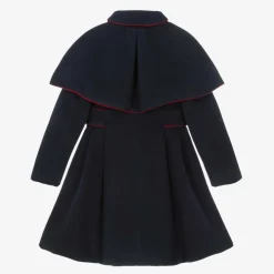Patachou Girls Blue Felted Cape Coat