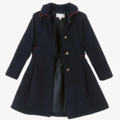 Patachou Girls Blue Felted Cape Coat