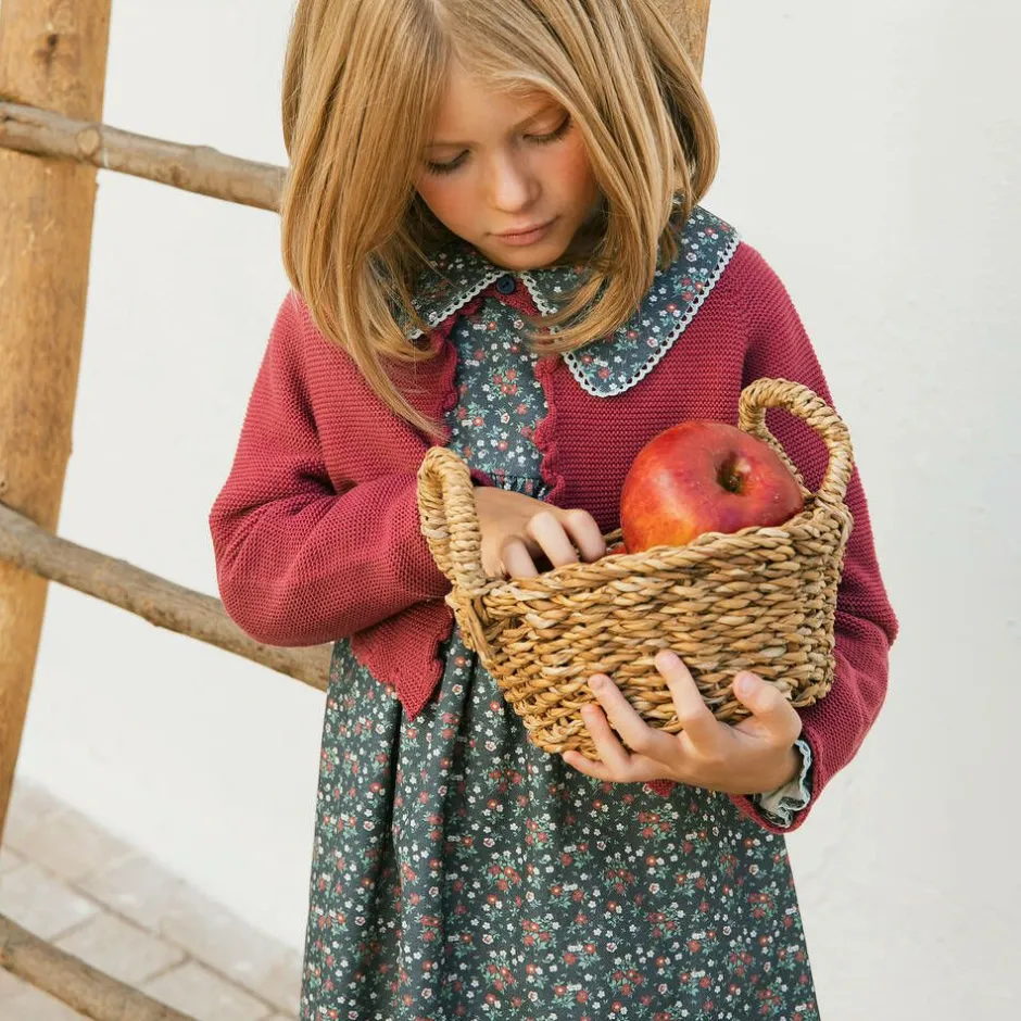 Paloma de la O Girls Blue Floral Cotton Dress Hot