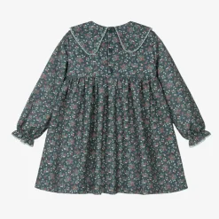Paloma de la O Girls Blue Floral Cotton Dress Hot