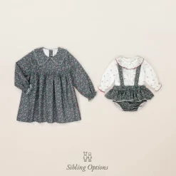 Paloma de la O Girls Blue Floral Cotton Dress Hot