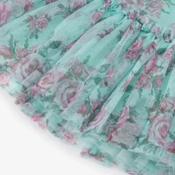 Angels Face Girls Blue Floral Dress Aqua Discount