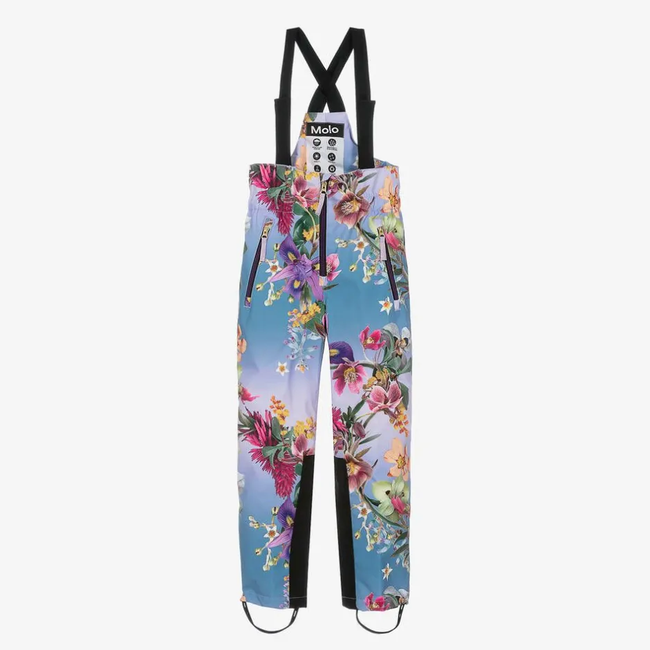 Molo Girls Blue Floral Ski Salopettes Online
