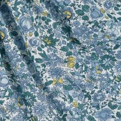 Rachel Riley Girls Blue Floral Smocked Cotton Dress Hot