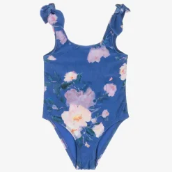 Zimmermann Girls Blue Floral Swimsuit DarkBlueWatercolourFloral New