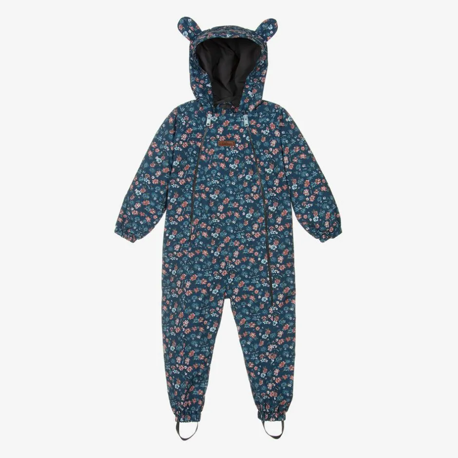 Töastie Girls Blue Floral Waterproof Puddlesuit Best