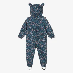 Töastie Girls Blue Floral Waterproof Puddlesuit Best