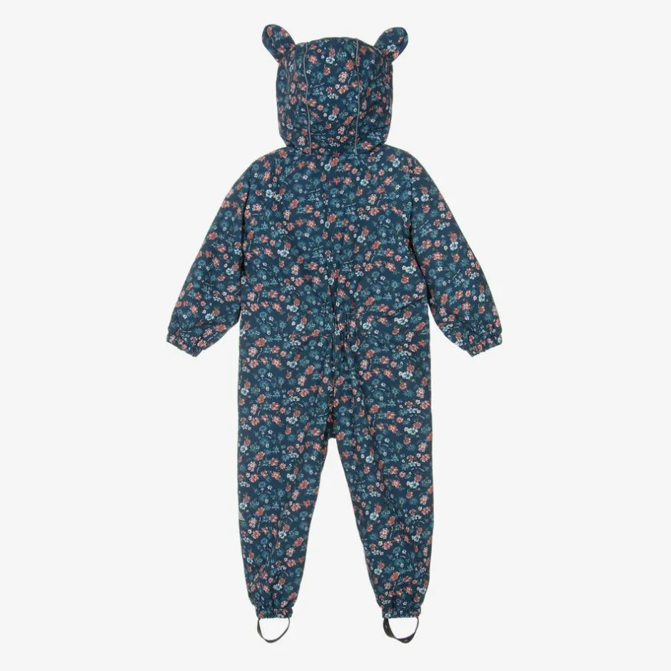 Töastie Girls Blue Floral Waterproof Puddlesuit Best