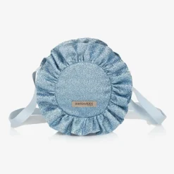 Hucklebones London Girls Blue Glitter & Pink Bow Bag (12cm) Discount