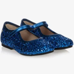 Manuela de Juan Girls Blue Glitter Shoes Outlet