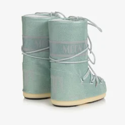 Moon Boot Girls Blue Glitter Snow Boots Clearance