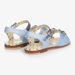 Gucci Girls Blue Horsebit Sandals Clearance