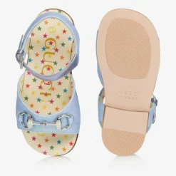 Gucci Girls Blue Horsebit Sandals Clearance