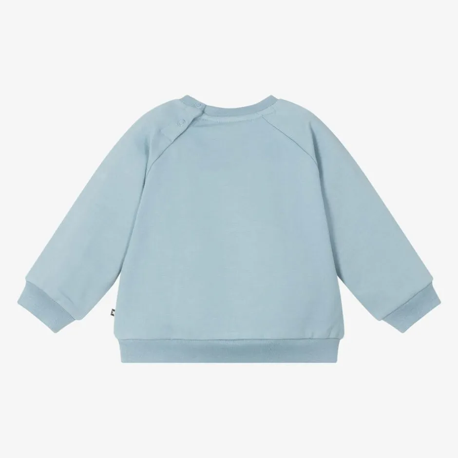 Molo Girls Blue Kitten Cotton Sweatshirt Online