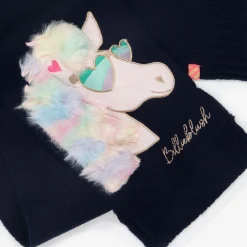 Billieblush Girls Blue Knitted Unicorn Scarf Discount