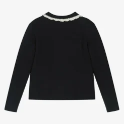 Tartine et Chocolat Girls Blue Knitted Wool Cardigan Best