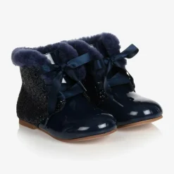 Beau KiD Girls Blue Leather Boots Outlet
