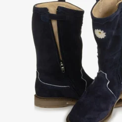 Pom dApi Girls Blue Leather Cowboy Boots Discount