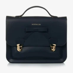 Monnalisa Girls Blue Leather Satchel (34cm) Sale