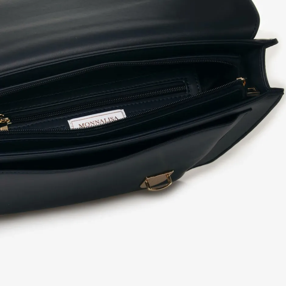 Monnalisa Girls Blue Leather Satchel (34cm) Sale