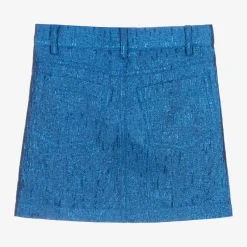 Angels Face Girls Blue Metallic Jacquard Skirt ElectricBlue New