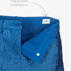 Angels Face Girls Blue Metallic Jacquard Skirt ElectricBlue New