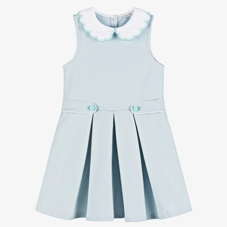 Beatrice amp; George Girls Blue Milano Cotton Jersey Dress Sale