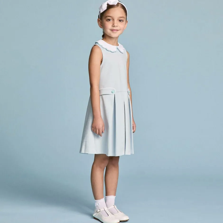 Beatrice amp; George Girls Blue Milano Cotton Jersey Dress Sale