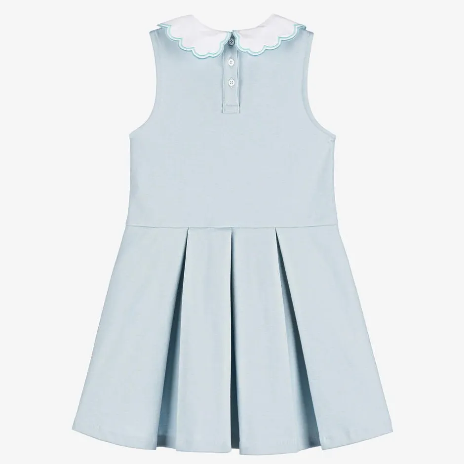 Beatrice amp; George Girls Blue Milano Cotton Jersey Dress Sale