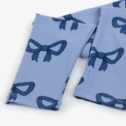 Mini Rodini Girls Blue Organic Cotton Bow Print Leggings Best