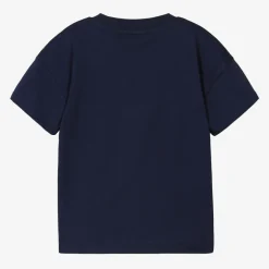 Mini Rodini Girls Blue Organic Cotton Bow T-Shirt Outlet