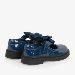 Caramelo Kids Girls Blue Patent Bow Shoes Sale