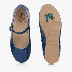 Manuela de Juan Girls Blue Patent Leather Ballerina Pumps Best
