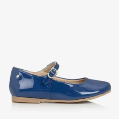 Manuela de Juan Girls Blue Patent Leather Ballerina Pumps Best