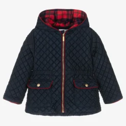 Patachou Girls Blue Quilted Hooded Jacket New