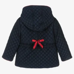 Patachou Girls Blue Quilted Hooded Jacket New