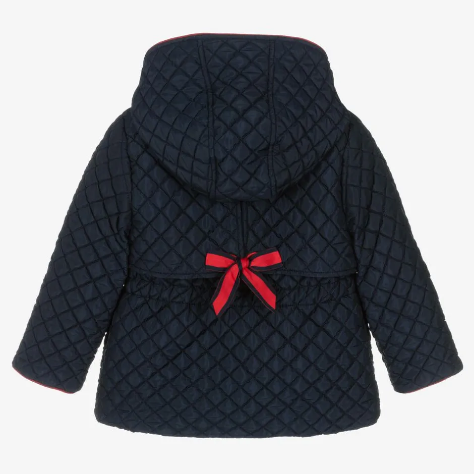 Patachou Girls Blue Quilted Hooded Jacket New