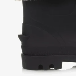 Chloé Girls Blue Rubber & Faux Fur Rain Boots Outlet