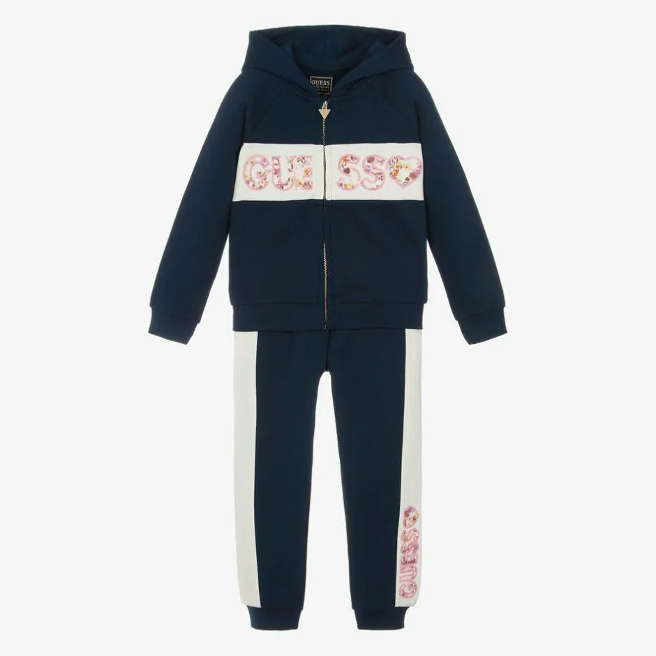 Guess Girls Blue Sequin Tracksuit Outlet