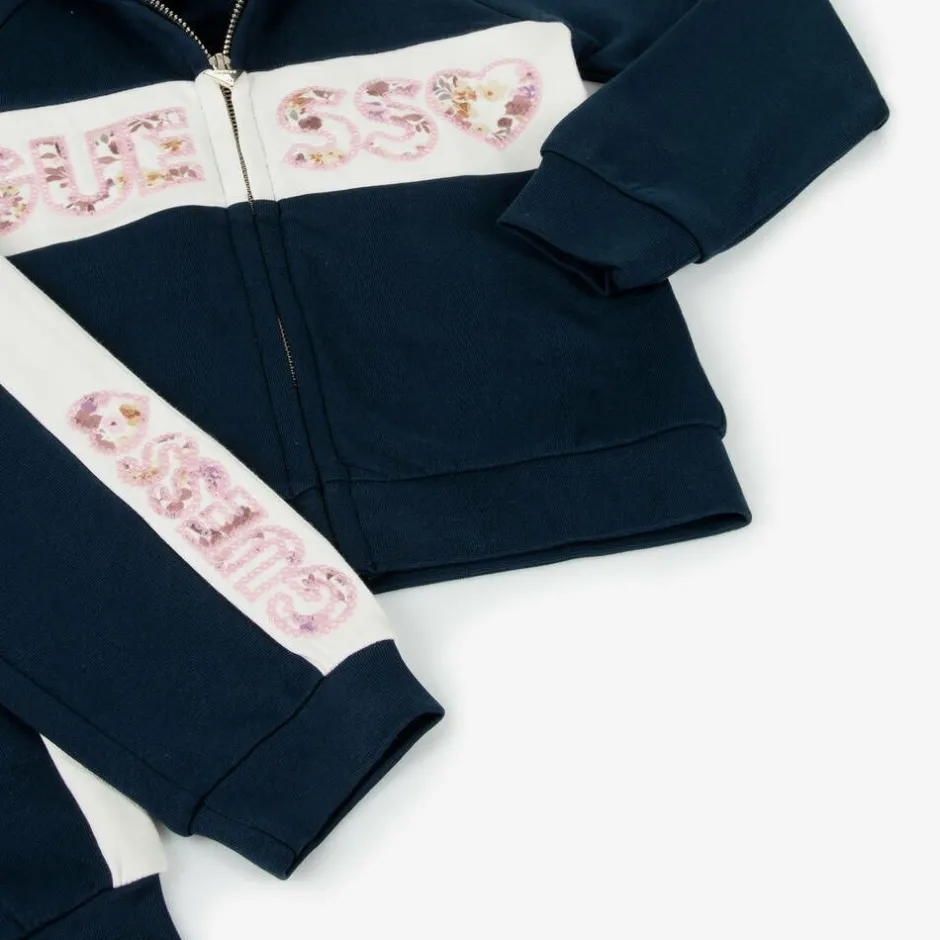 Guess Girls Blue Sequin Tracksuit Outlet