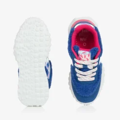 Agatha Ruiz de la Prada Girls Blue Sherpa & Faux Suede Trainers Online