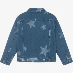 Stella McCartney Kids Girls Blue Star Print Denim Jacket Hot