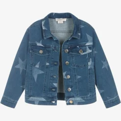 Stella McCartney Kids Girls Blue Star Print Denim Jacket Hot