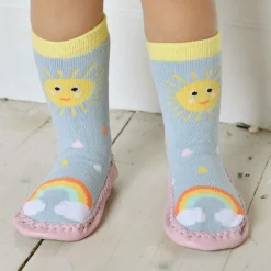 Powell Craft Girls Blue Sun Slipper Socks Online