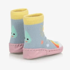 Powell Craft Girls Blue Sun Slipper Socks Online