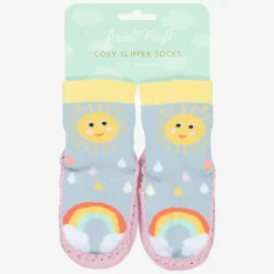 Powell Craft Girls Blue Sun Slipper Socks Online